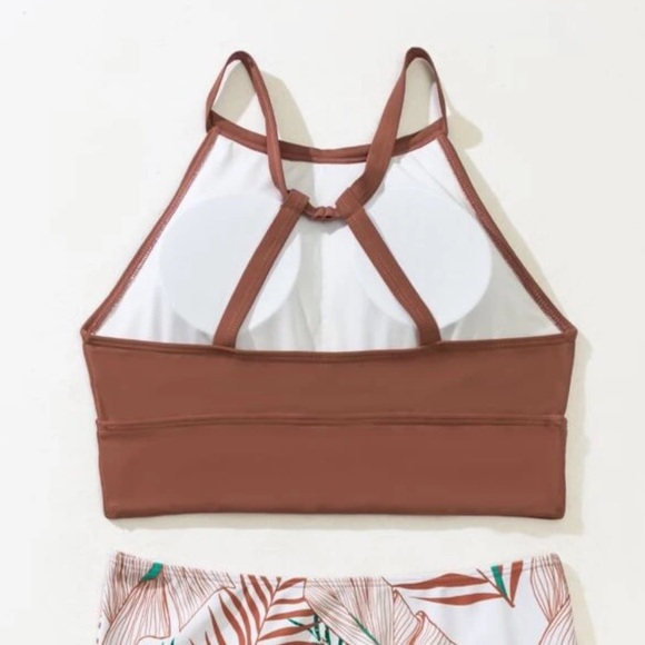 Tropical Palm Leaves Rust Emerald Bikini NWOT - Picture 3 of 9